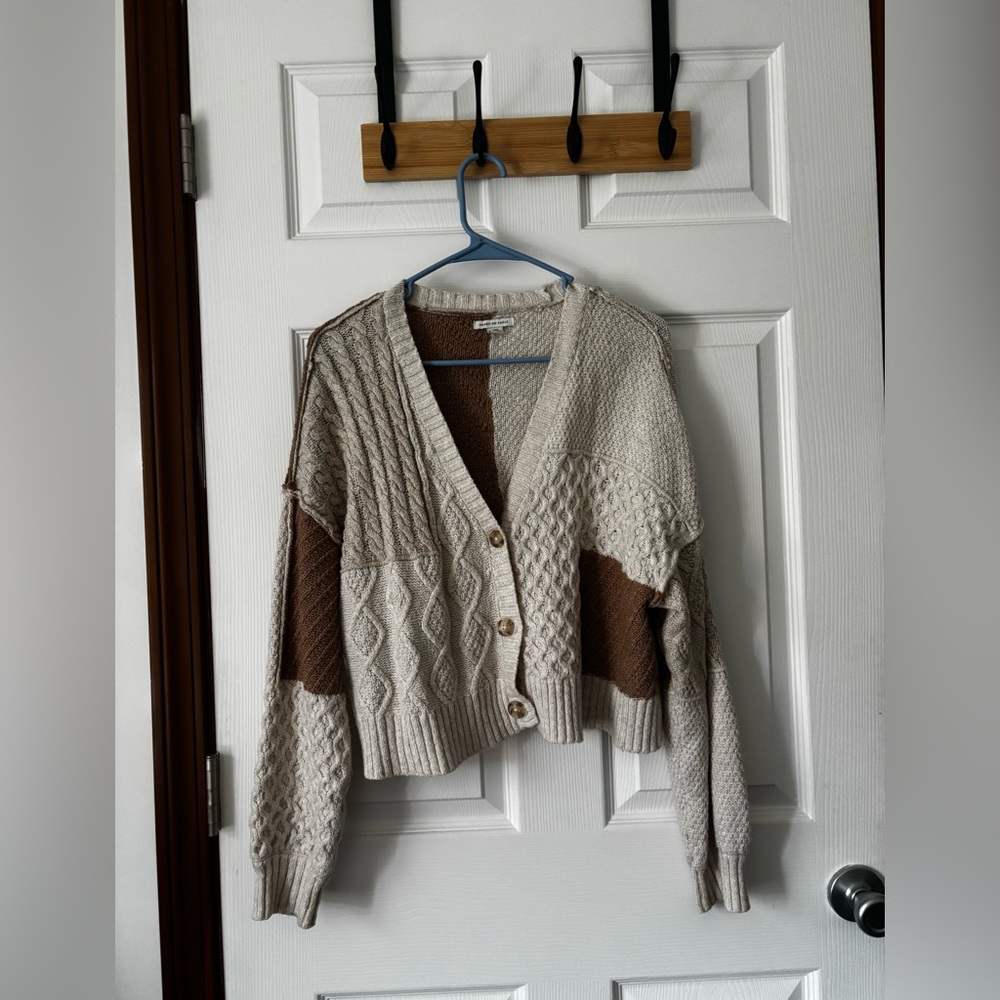 Patchwork American Eagle Cardigan Size Large - image 1